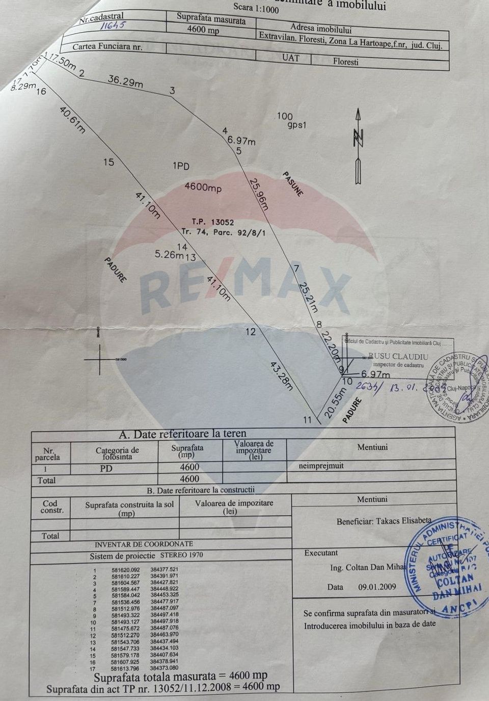 Teren extravilan de pădure,  Florești