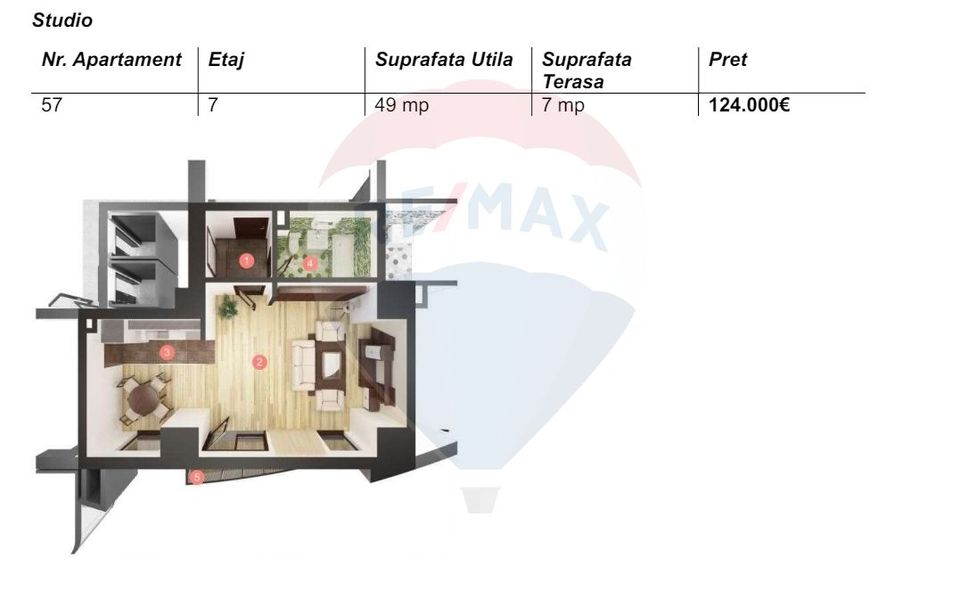 Apartamente semifinisate de tip studio, direct de la dezvoltator