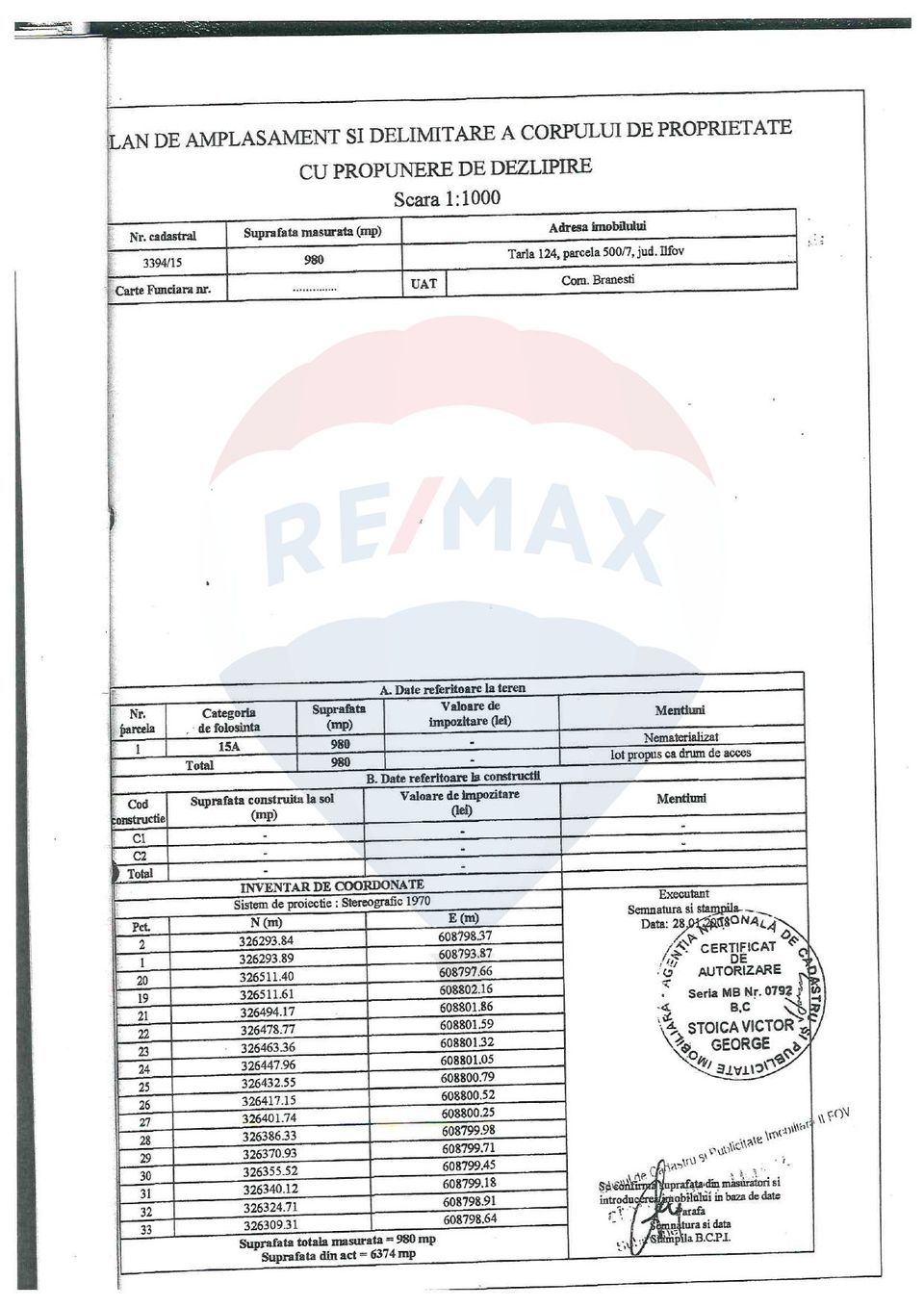 Vanzare teren intravilan parcelat, in Branesti langa - Autostrada A2