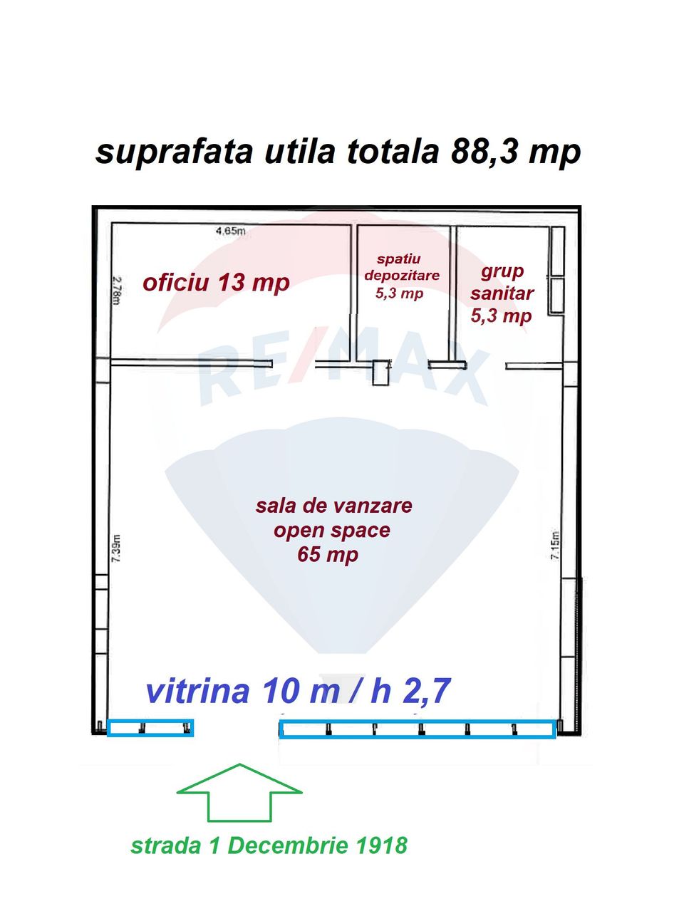 88sq.m Commercial Space for rent, Tractorul area