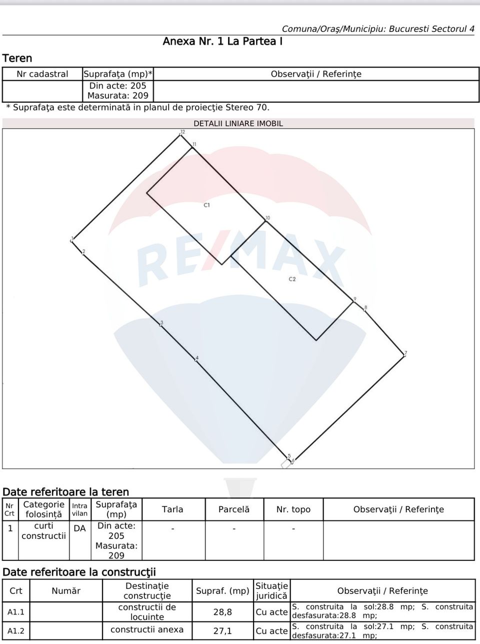 Alunișului street land, Brancoveanu - existing construction