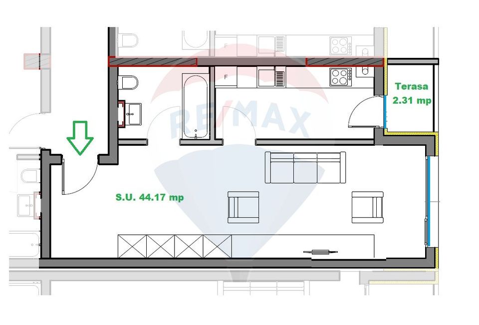 Apartament nou de vanzare 44 mp Soporului Comision 0%