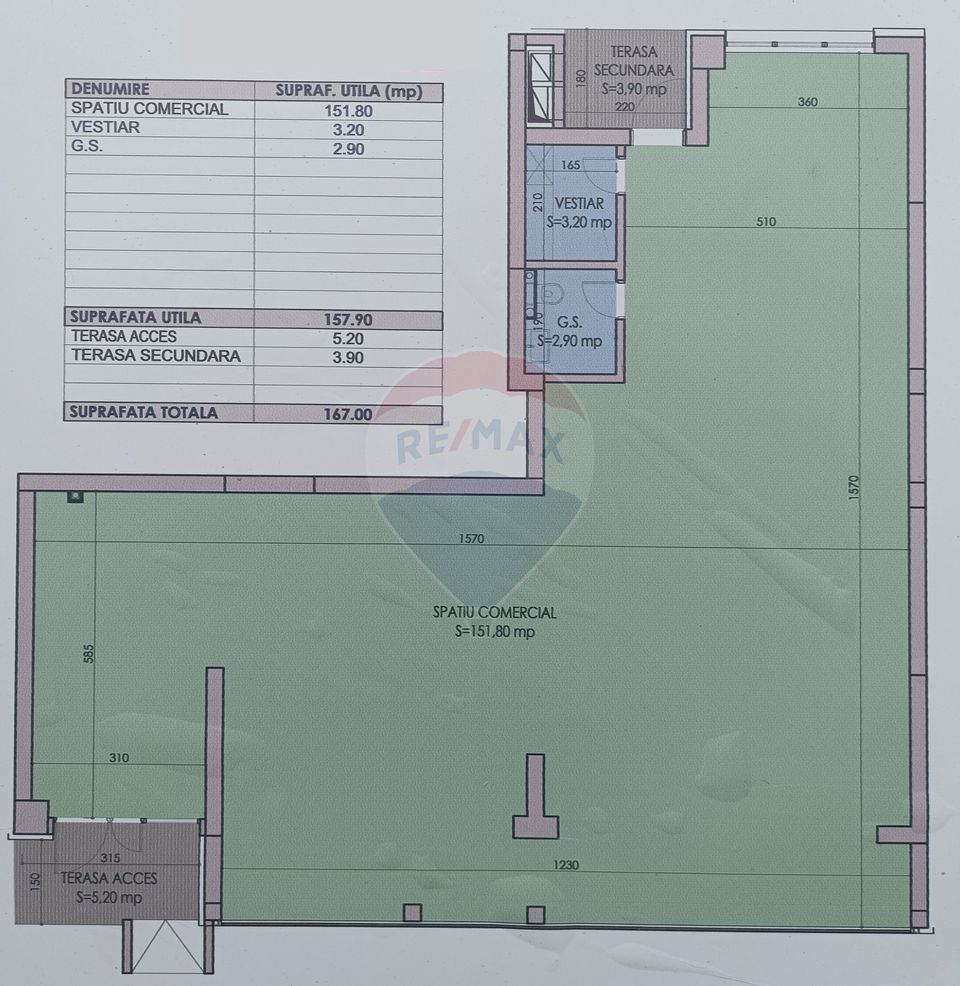 167sq.m Commercial Space for rent, Berceni area