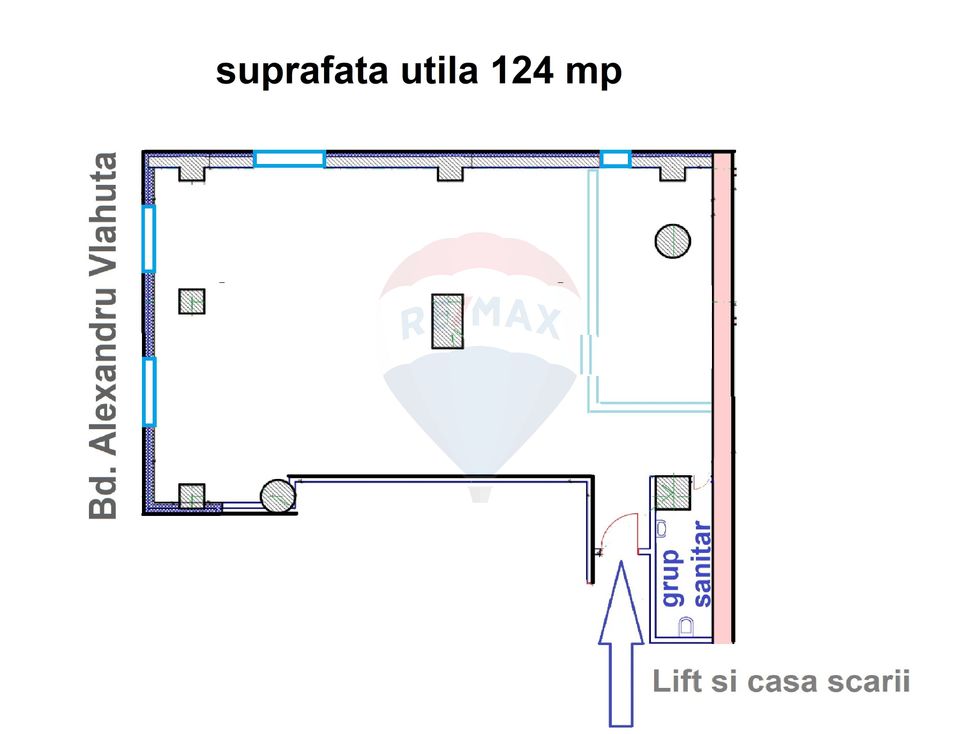 124sq.m Office Space for rent, Central area