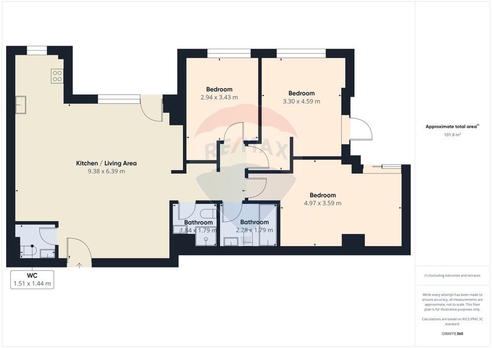 4 room Apartment for rent, Aviatiei area