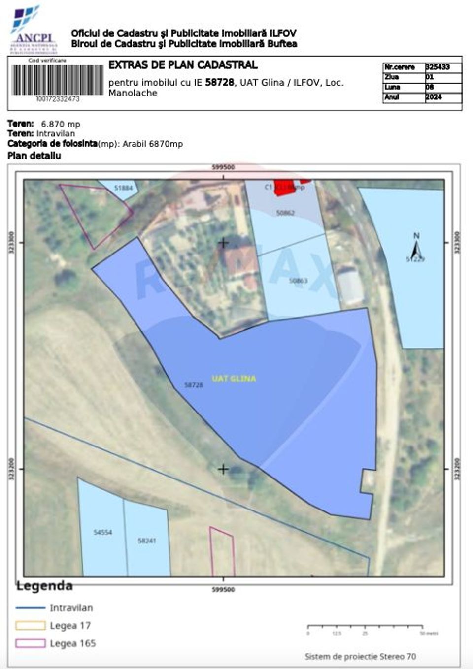 Plot of land in Glina / Șoseaua Caminului - Manolache Village