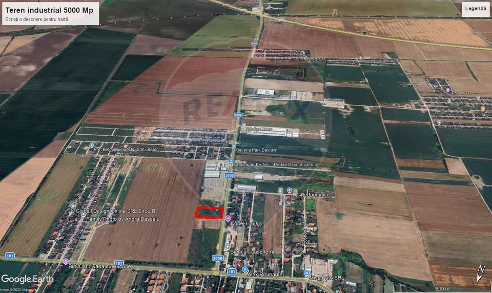 Teren 5.000mp Balotesti cu autorizatie hala