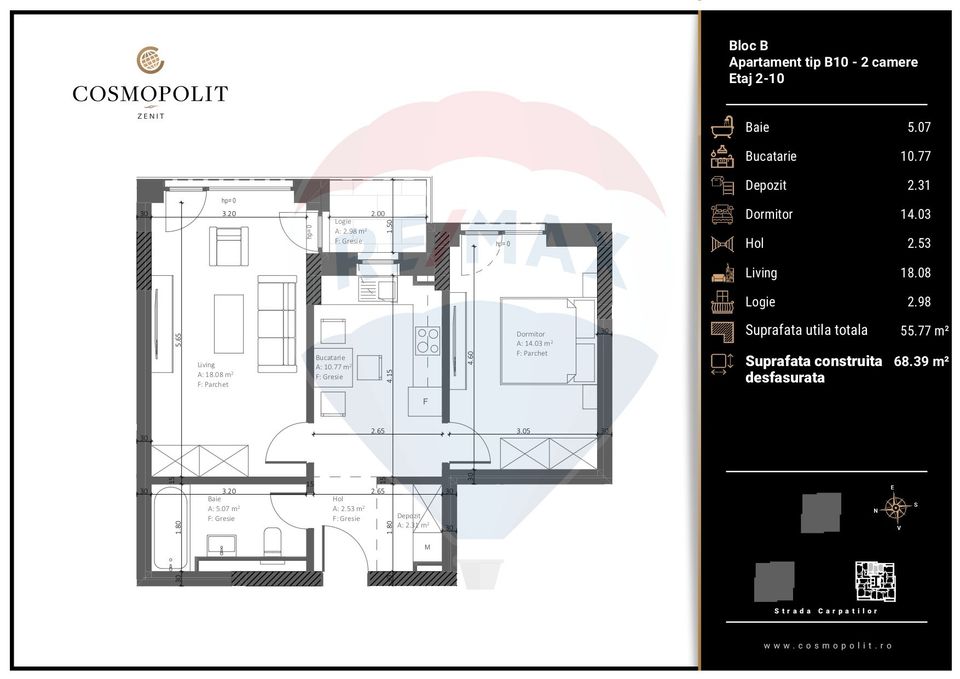 Oportunitate, Cosmopolit Zenit, 2 camere de vanzare