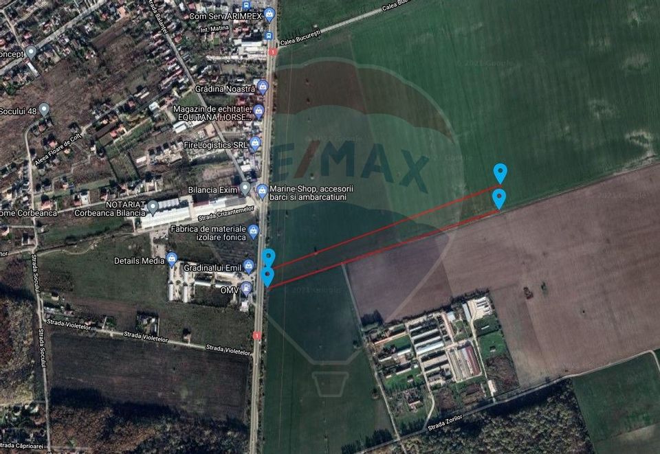 Intravilan land 2.5 ha, opening 52 ml at DN1