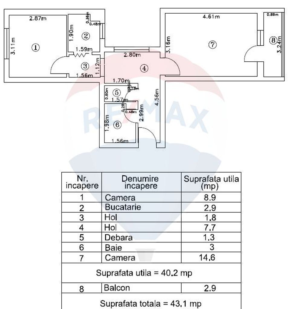 Apartament cu 2 camere de vânzare, 41mp, Brancoveanu