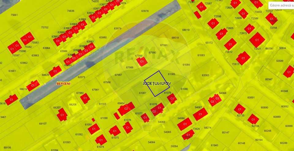 Land plot 585 sqm for sale Berceni commune / Eroilor Street