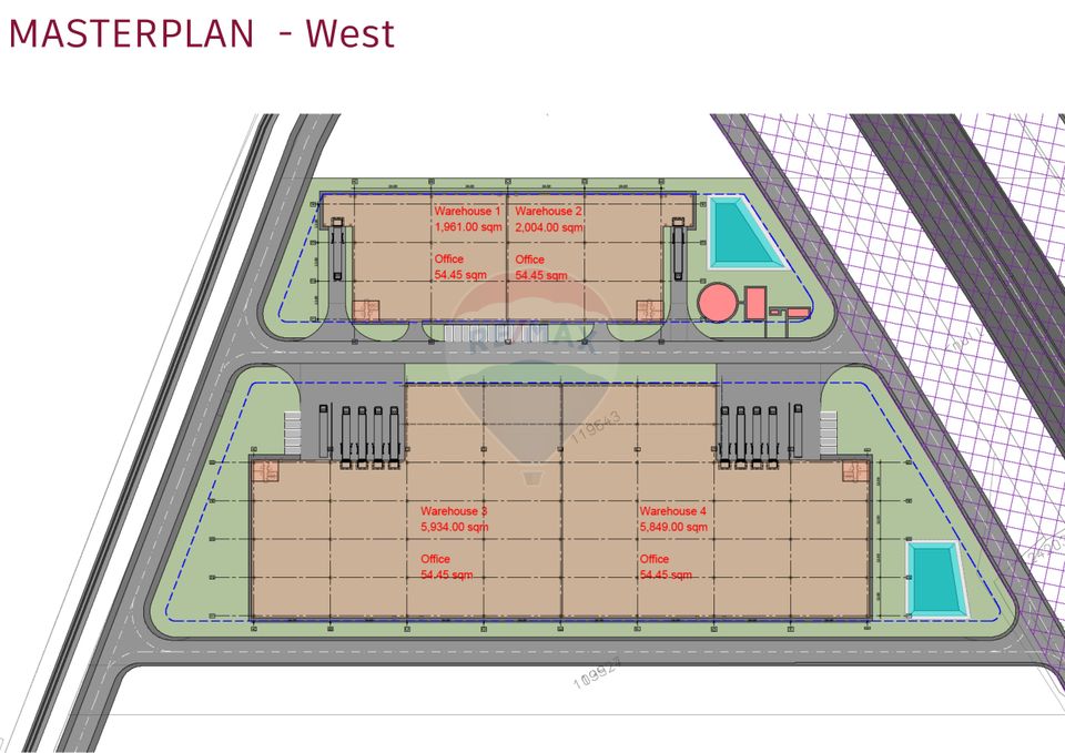 Teren logistic, PUZ aprobat, 7,63 ha, platforme + hale 23.396 mp. A0