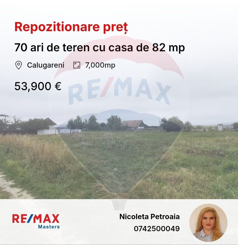 Land 7,000sqm Calugareni / Strada Principala