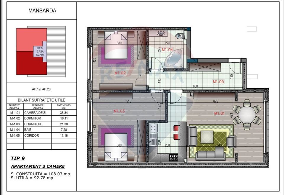 3 room Apartment for sale