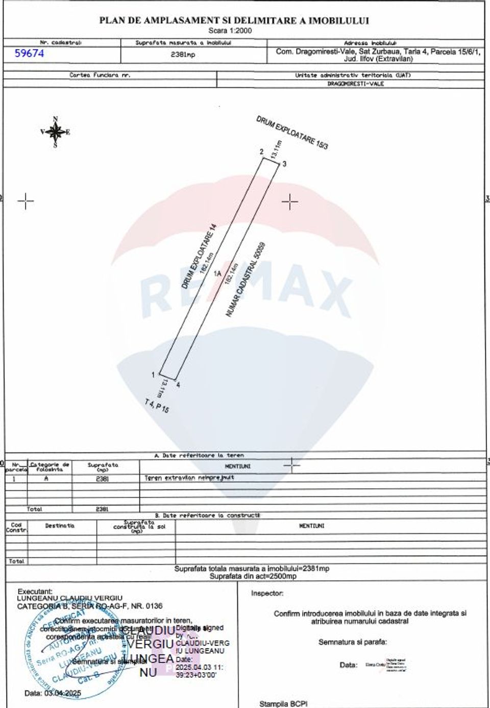 Land 2,500sqm Dragomiresti-Vale 4 km from Bucharest Ring Road