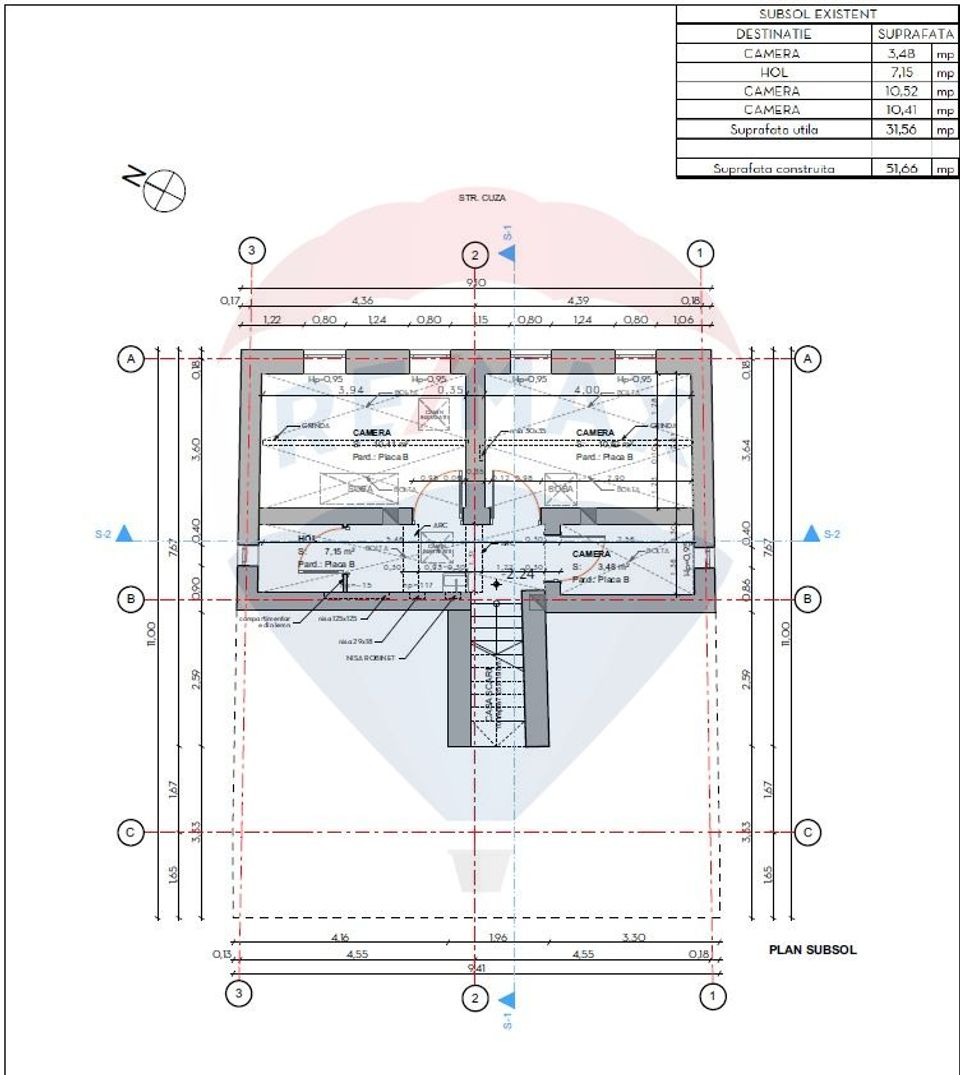 Vilă pe str Alexandru Ioan Cuza, 10 camere, S + P + E, teren 282 mp