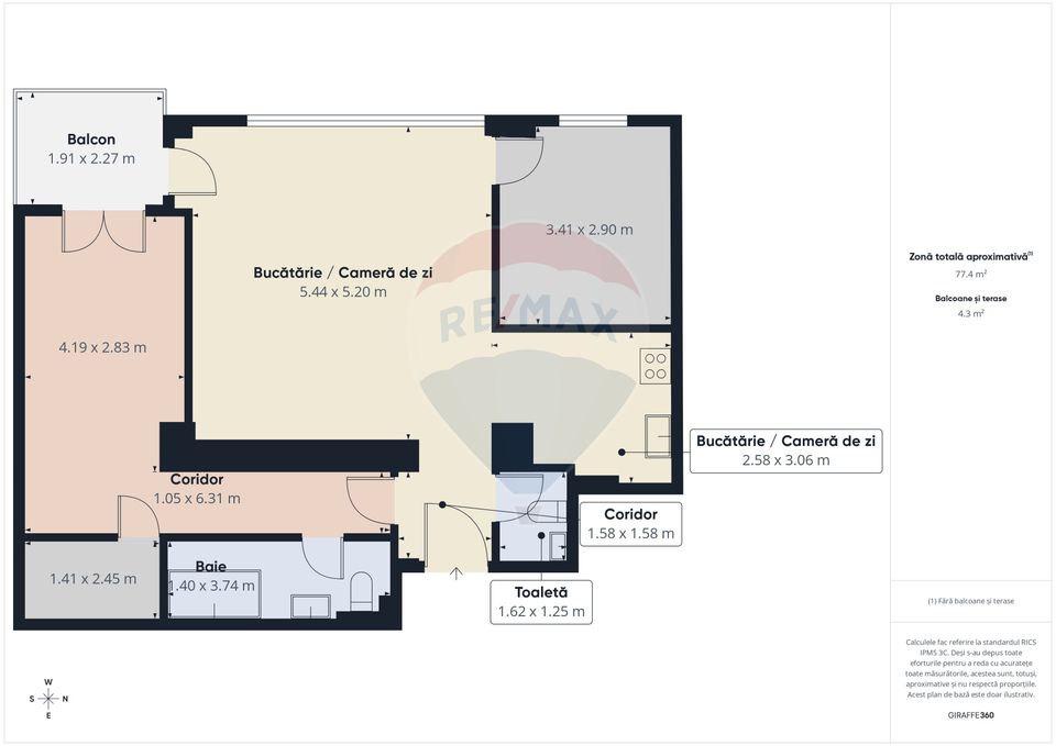 3 room Apartment for sale, Baneasa area