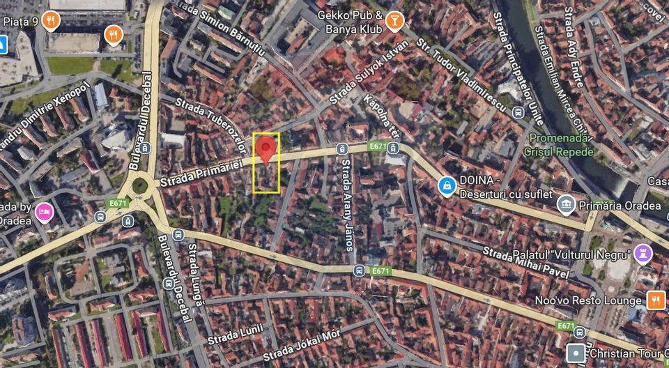 Teren 1444 mp Ultracentral Oradea, Strada Primăriei 52, front 20 m