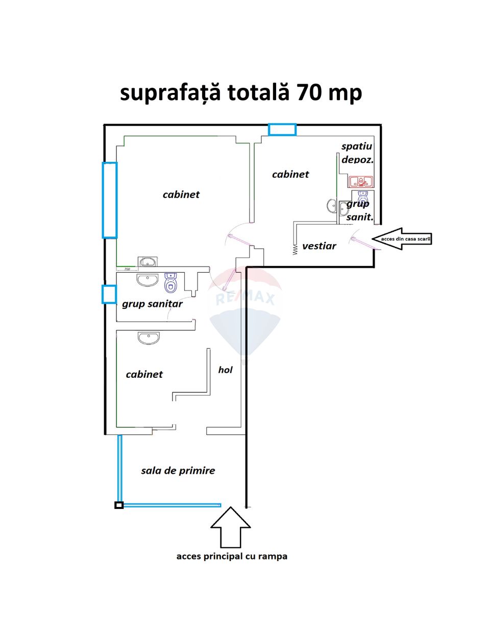 70sq.m Commercial Space for rent, Calea Bucuresti area