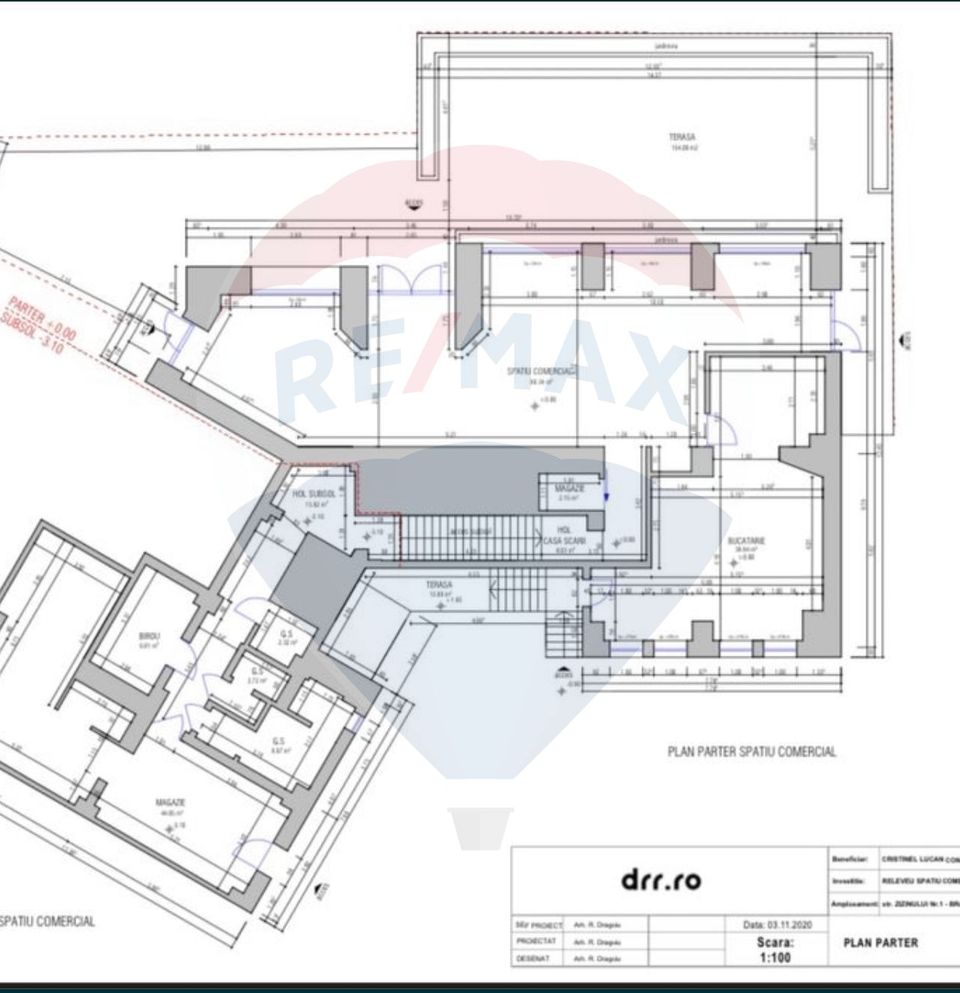 155sq.m Commercial Space for rent, Centrul Civic area